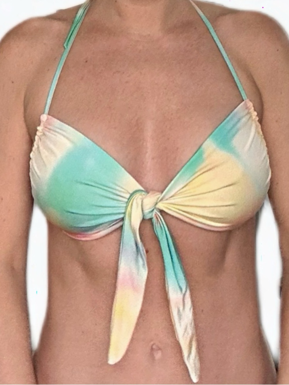 Bond-Eye Australia Pastel Tie Dye Bikini Set S Knot Front Top Cheeky Bottom - Picture 2 of 7